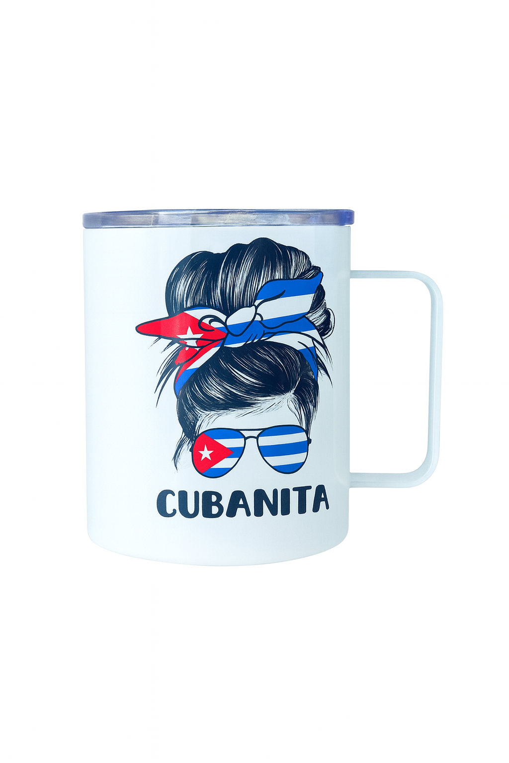 Taza térmica personalizada 12 oz estilo cubano con asa